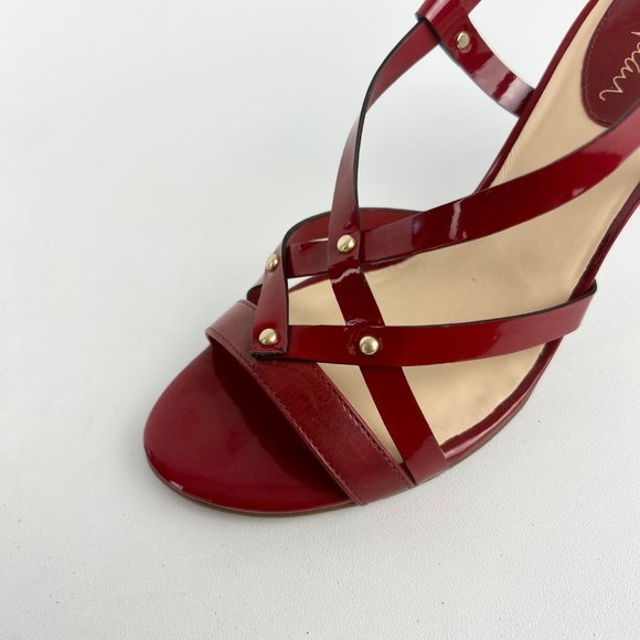 Cole Haan Womens NikeAir Red Strappy Sandals Heels Patent Leather size 6.5 - Picture 10 of 16